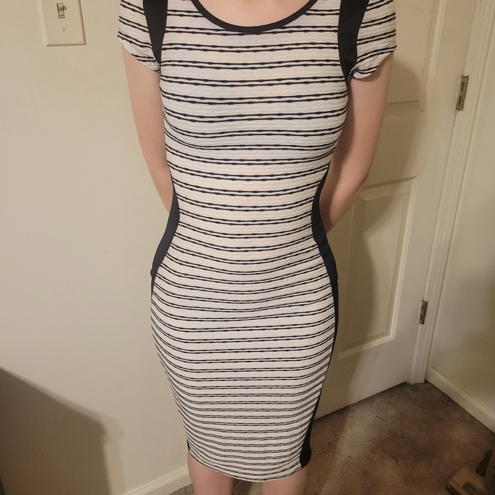 black and white dress